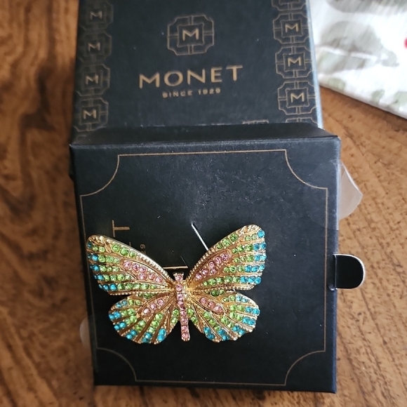 Monet Accessories - Monet Vibrant Crystal Butterfly Pin